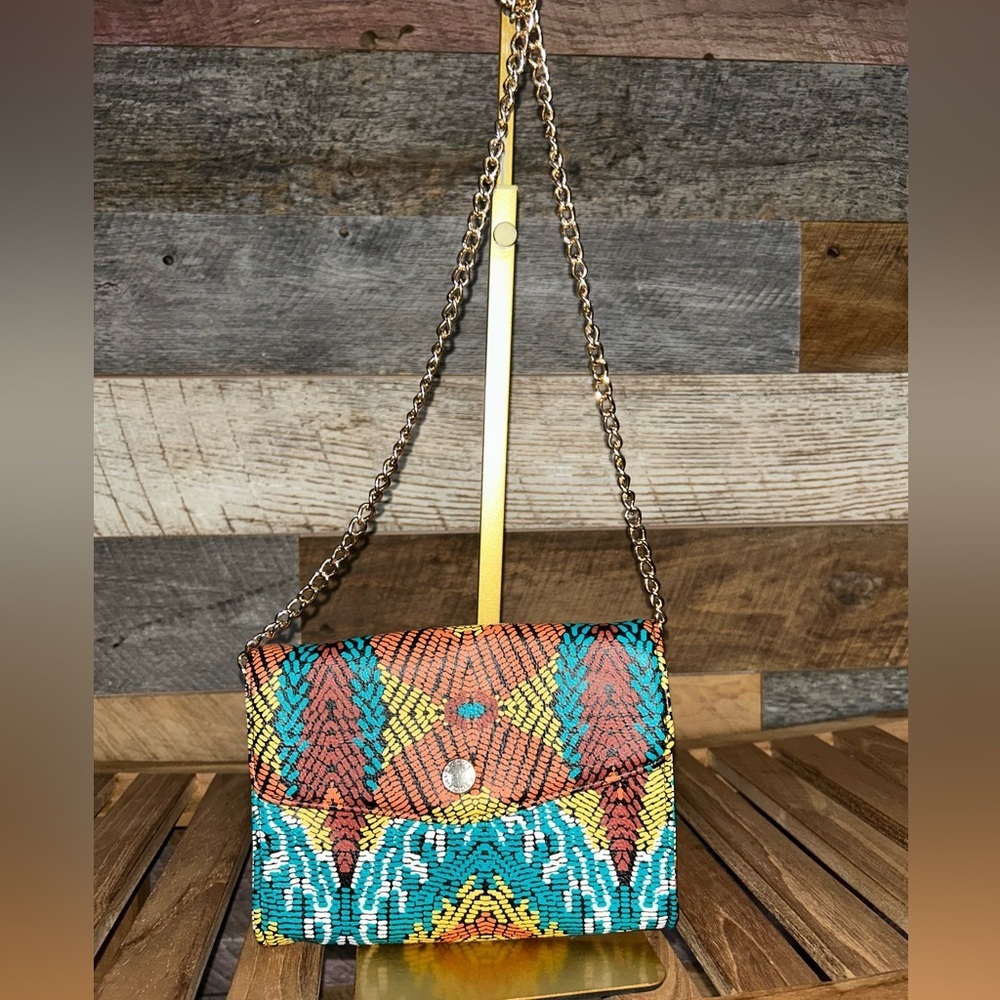 NWOT-STEVE MADDEN Multicolor Snakeskin print Chain Crossbody